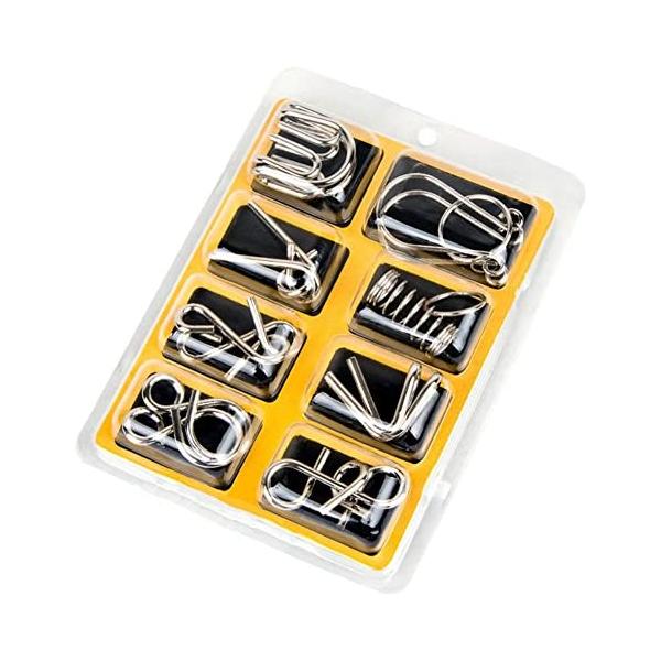 【商品内容】・知恵の輪8点・解き方図解（台紙の裏に記載）知恵の輪のお得な8点セット!!あなたにこの謎は解けますか？？遊び方は簡単!!2つのリングを力を入れずに外せれば成功です!!8個入なのでなが〜く遊べて楽しさも8倍♪※知恵の輪の外し方、ヒ...