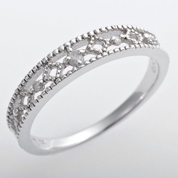 K10ホワイトゴールド 天然ダイヤリング 指輪 ピンキーリング ダイヤモンドリング プリンセス 安い 激安 プチプラ 高品質 0 02ct アンティーク調 2 5号 ダイヤモンド