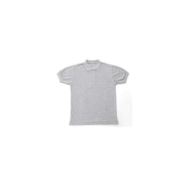 無地鹿の子ポロシャツ 杢 グレー 贈答品 ポロシャツ L