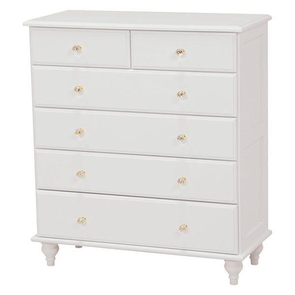 ワイドチェスト 収納棚 5段 幅80cm 奥行35cm クリスタル取っ手付き 木製 ホワイト 白 Ds Akショップ Yahoo 店 通販 Yahoo ショッピング