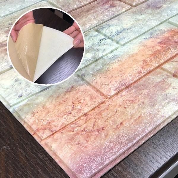 クッションブリック メーカー直送 ツートーンマーブル 12枚組 壁紙シール 壁用クッションレンガ 壁紙 3d立体壁紙 煉瓦シート れんがシート