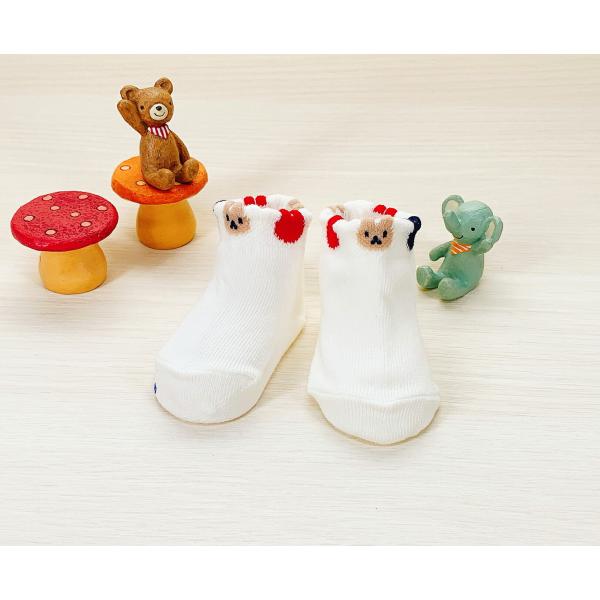 日本製  ソックス　トリコロール　オフホワイト　7〜8cm　9〜11cm