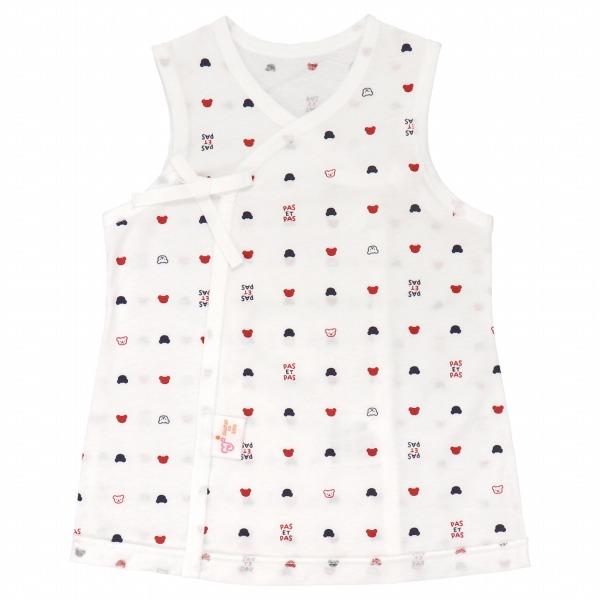 【商品名】袖なし肌着　トリコロール【素材／材質】綿100％(天竺)【色】オフホワイト【サイズ】50〜60【ご注意事項】モニターの発色の具合によって実際のものと色が異なる場合がございます。ご了承ください。【その他商品説明】薄い編地でさらっとし...