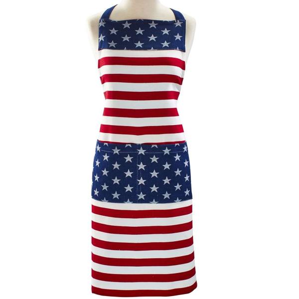 キッチンエプロン 星条旗 ジャカード スターズアンドストライプス アメリカンエプロン Stars and Stripes Jacquard Kitchen Apron Adult surlatable