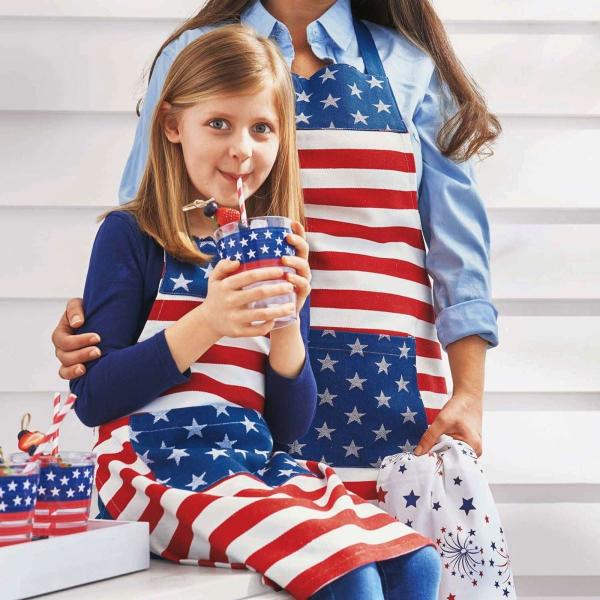 星条旗エプロン ジャカード スターズアンドストライプス アメリカンエプロン キッズ Stars and Stripes Jacquard Kitchen Apron Child surlatable