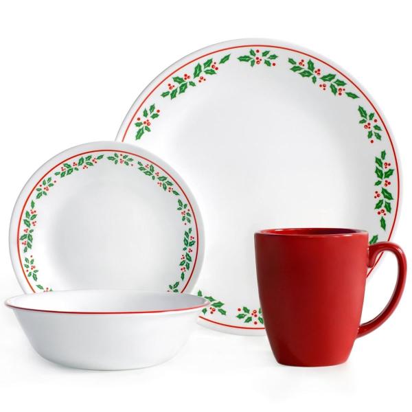 R[ rOEFA[ fBi[EFA[ EC^[z[ H16_Zbg Corelle Livingware 16-Piece Dinnerware Set, Winter Holly