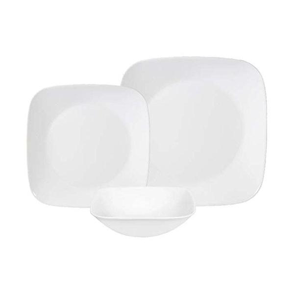 R[ XNGA[ fBi[EFA[ H18_Zbg sAzCg Corelle Square Pure White 18-Piece Dinnerware Set MZbg