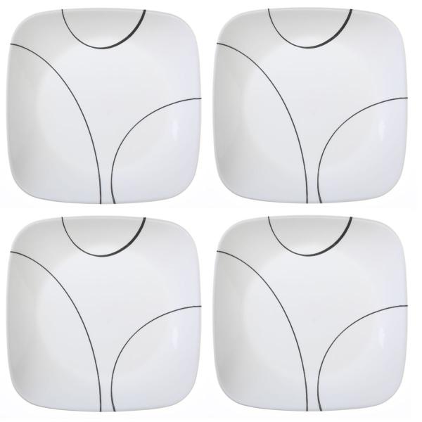 R[ XNGA `v[g 22cm 8_Zbg lpM VvC Corelle Square Simple Lines 8-3/4" Lunch Plate (Set of 8)  1069985