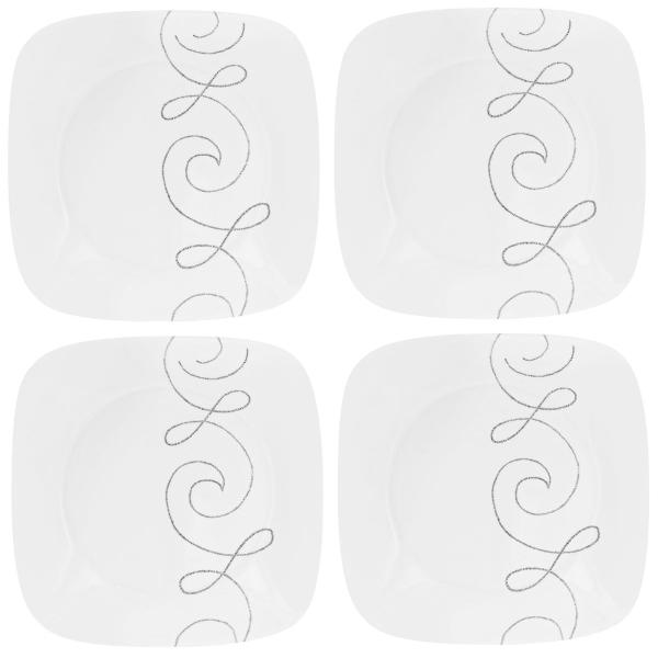 R[ XNGA `v[g 22cm S_Zbg lpM GhX Xbh Corelle Square Endless Thread 8.75" Lunch Plate (Set of 4) 1119378