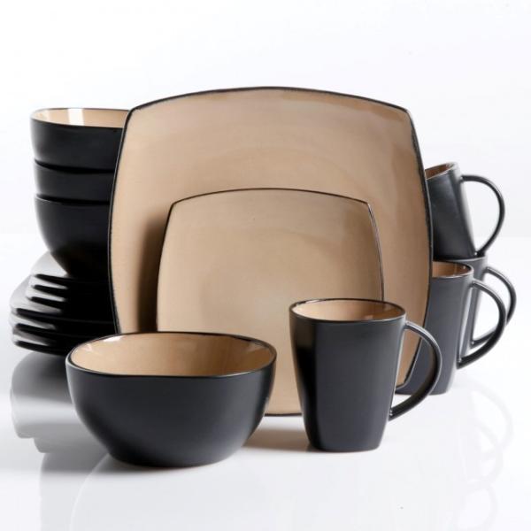 Mu\ \[z[ EW H16_Zbg fBi[EGAZbg g[v Gibson Soho Lounge Taupe 16-Piece Dinnerware Set
