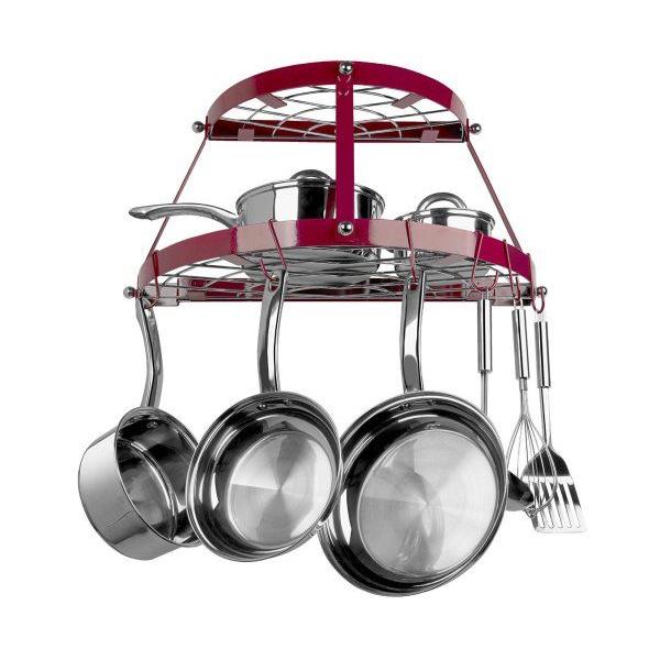 W N[@2i|bgbN u@ǕtI@(bhj@Range Kleen 2 Shelf Wall Mount Pot Rack, Red CW6003R