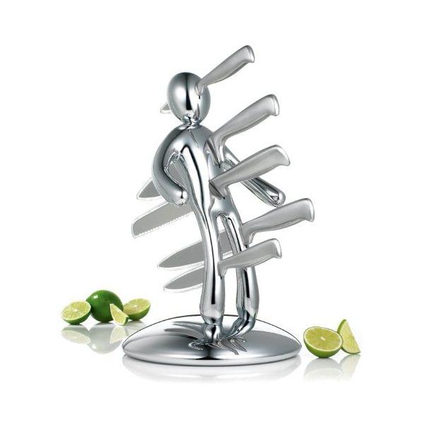 Lb`iCtX^hZbg T{ Nij The Ex Kitchen Knife Set by Raffaele Iannello, Chrome EXXKC