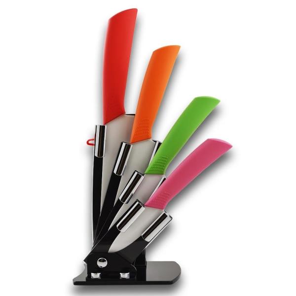 Z~bNiCtZbg s[[ tH_t 6_ Lb`iCt@Ceramic Knife Set, a Peeler, and an Acrylic Holder- Dual Kitchenware