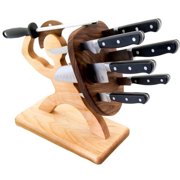 Xp^ iCtZbg Zbg 8_Zbg Lb`iCtZbg ubNt n ق傤 키m Spartan Knife Block set Maple &amp; Walnut