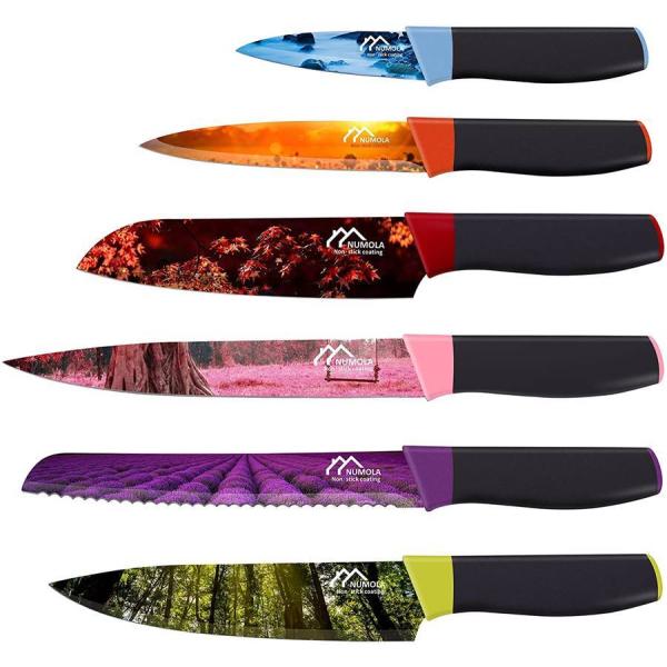 多様なキッチンナイフセット 50点 キッチンナイフ6点セット 包丁セット ランドスケープ 風景柄