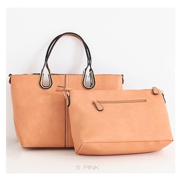 AMATERAS ピンク トートバッグ ポーチ付き トートバッグ PUレザー ポーチ付き ピンク S.PINK 飾り金具付(蹄鉄