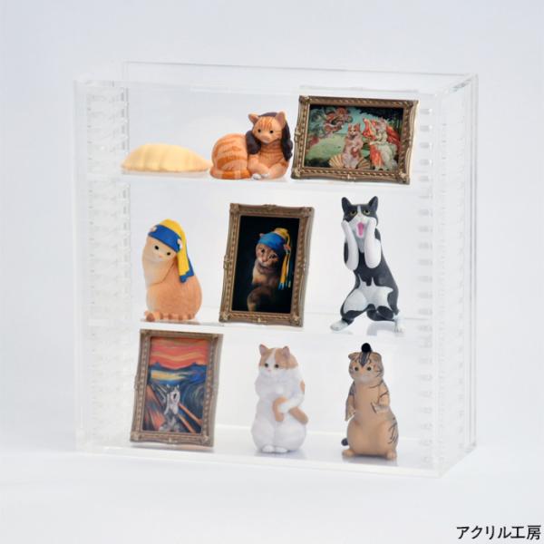 棚付きケース【S】透明 可動式 前面扉 [カプセルトイケース・アクリル