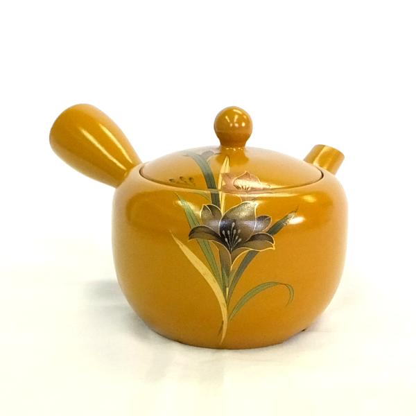 アンティーク 陶器製急須と茶碗 小型 ダークブラウン 金色装飾 アンティーク 陶器製急須と茶碗 小型 ダークブラウン 金色装飾