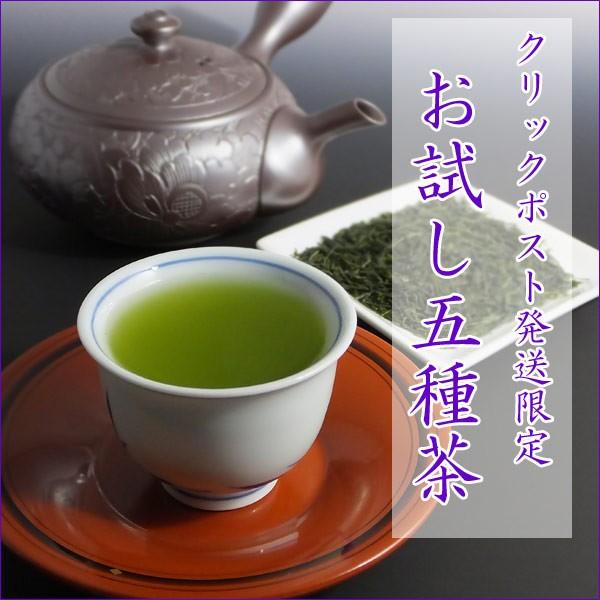 ポイント ポイント消化  お試し 国産 お茶 郵送・クリックポスト発送限定送料無料 お試し５種茶