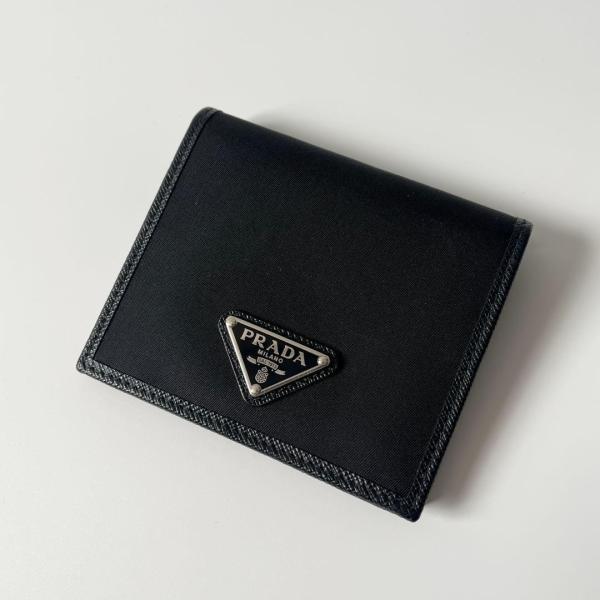 PRADA プラダ テスート ナイロン コンパクトウォレット ブラック プラダ PRADA Re-Nylon テスートコンパクトウォレット 1MV204 二つ折り