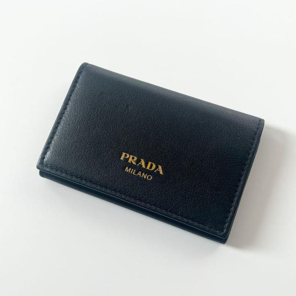 PRADA（プラダ） カードケース ロゴ レザー ブラック 名刺入れ ICタグ