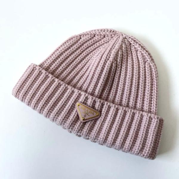 PRADA（プラダ） ニット帽 ビーニー トライアングルロゴ ウール100