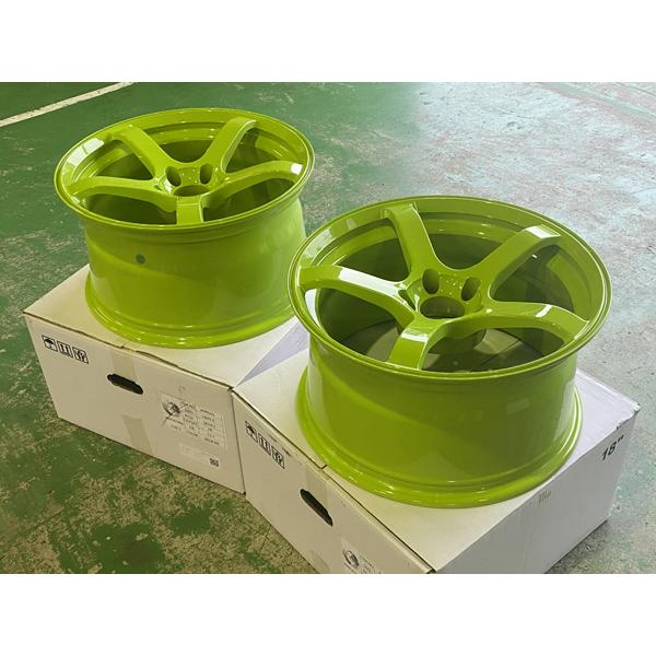新品 2本価格！5本スポーク カラーホイール 18インチ 9.5J+28 114.3-5H