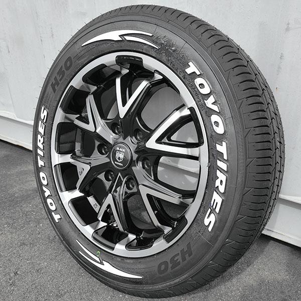 ハイエース17インチホワイトレタータイヤホイール4本セットロック