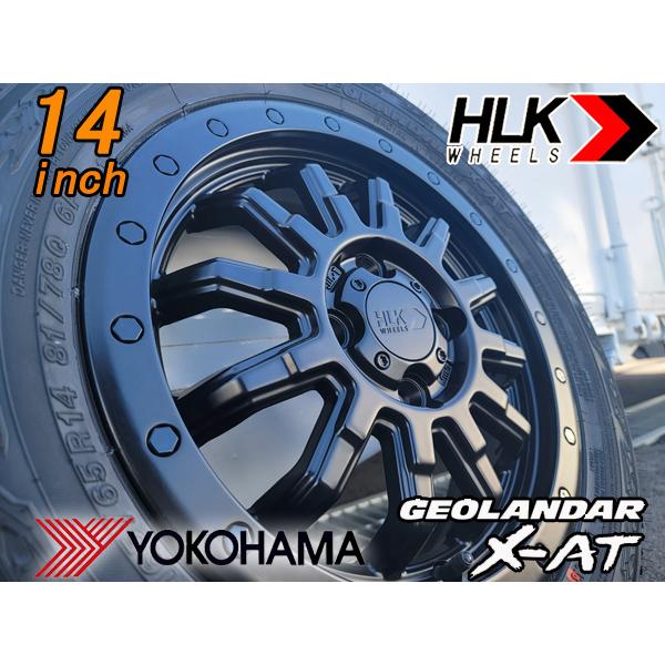 GEOLANDAR 新品 14インチ タイヤホイール 4本セット HLK ロック