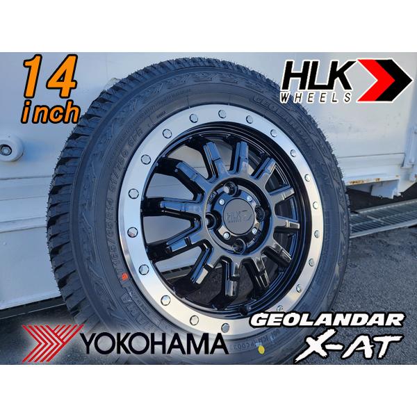 ヨコハマ GEOLANDAR X-AT 145R14C 4本 ハイゼット キャリ GEOLANDAR 14インチ タイヤホイール 4本セット YOKOHAMA X-AT