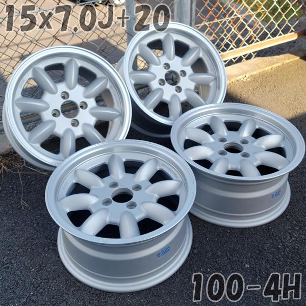 15 x 7J +20 PCD100 4H 4穴 新品 ホイール 4本セット 15インチ 7.0J  
