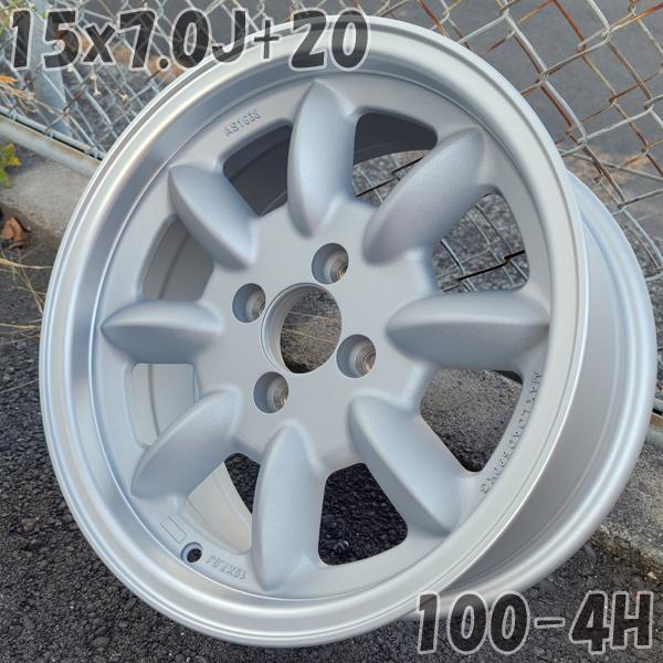 15 x 7J +20 PCD100 4H 4穴 新品 ホイール 4本セット 15インチ 7.0J  