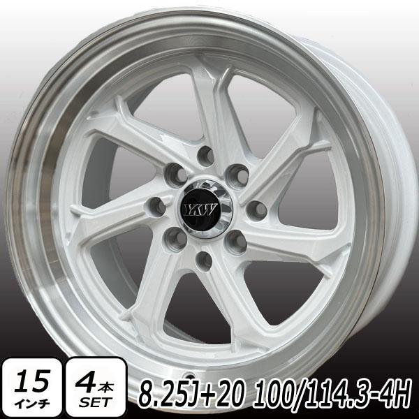ラス1 次回入荷無 新品 15×8.25J +20 PCD 100 114.3 4穴 15インチ