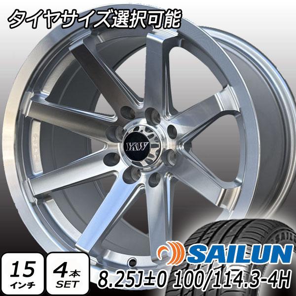 売　軽自動車サイズ　タイヤ付きアルミホイール 15インチアルミホイールタイヤセット 軽自動車 FZ431ブラポリ/リムポリ
