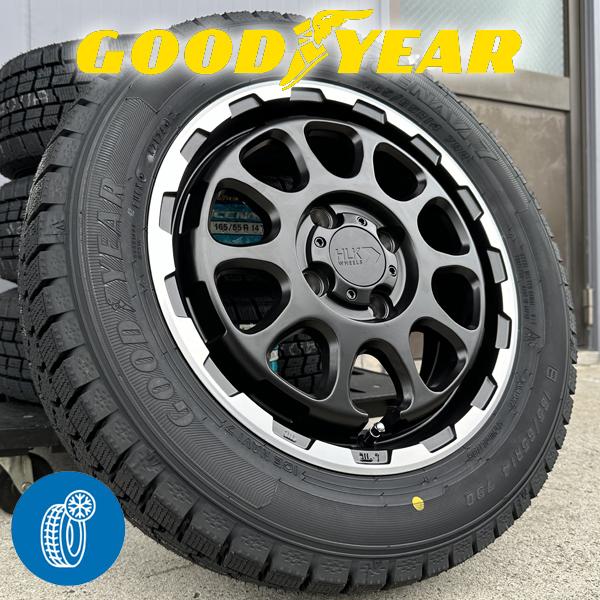 GOODYEAR 165/65R14 スタッドレスタイヤ鉄ホイール付き4本セット