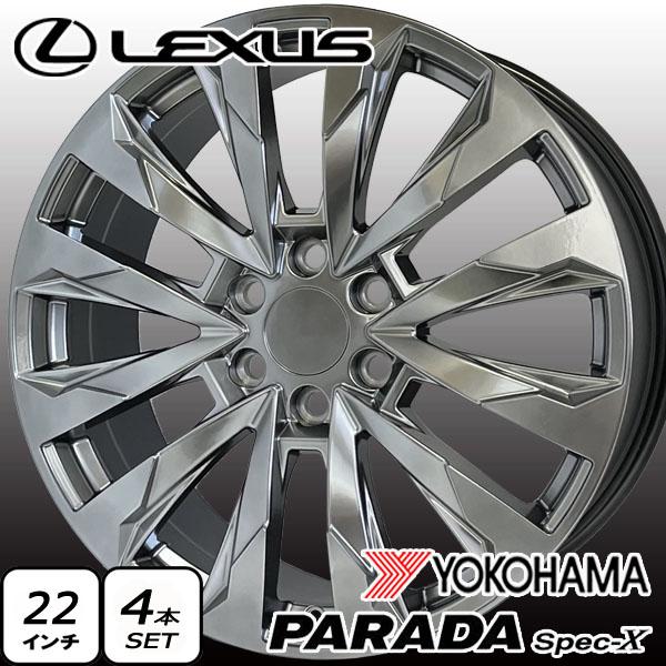 YOKOHAMA PARADA Spec-X 285/45R22 22インチ 夏タイヤ 4本 19年製 バリ溝 エスカレード レクサスLX ランクル200等　(KTH024) Set Of 4 Yokohama Parada Spec-X 285/45R22 114V XL