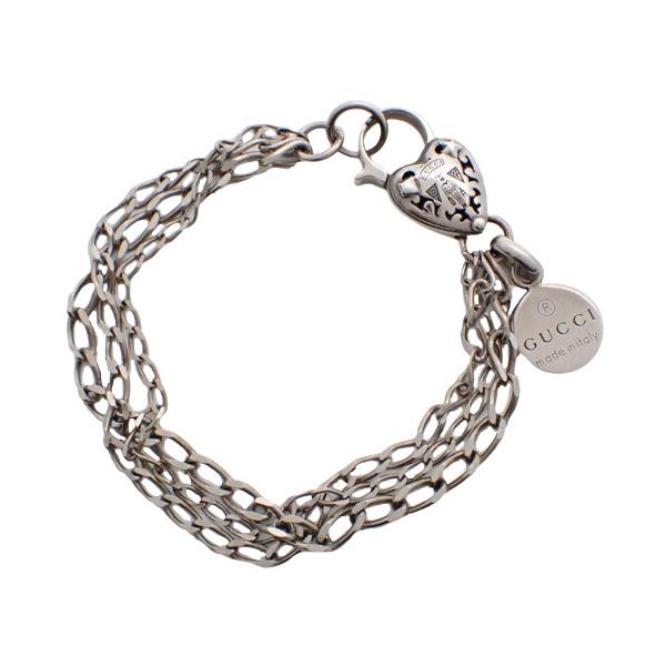 GUCCI グッチ ハートブルー×シルバー ブレスレット シルバー925 GUCCI グッチ ハートタグ ブルー×シルバー ブレスレット ブルー