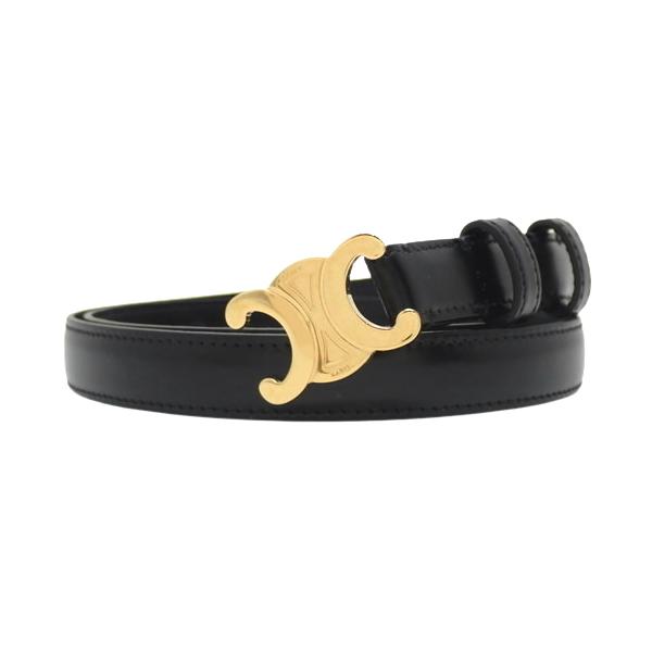 CELINE スモールウエストベルト ブラック CELINE セリーヌ スモール 18MM トリオンフ ベルト レザー