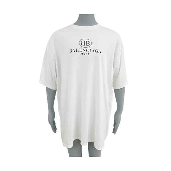 バレンシアガトップス BBロゴ Tシャツ コットン ホワイト白シロ