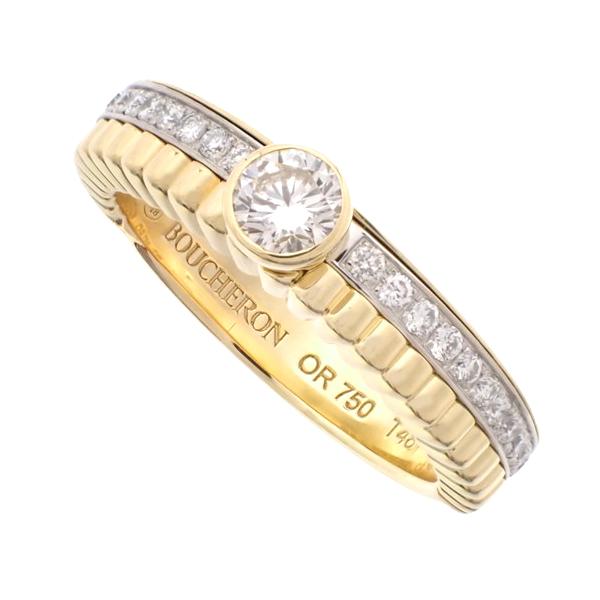 ブシュロン K18YG カトル ラディアント リング 8号 BOUCHERON ブシュロン キャトル ラディアント ソリテール 指輪