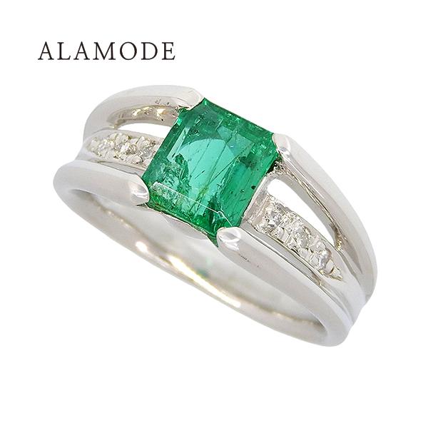エメラルド ダイヤ リング Pt900プラチナ 指輪 アクセサリー