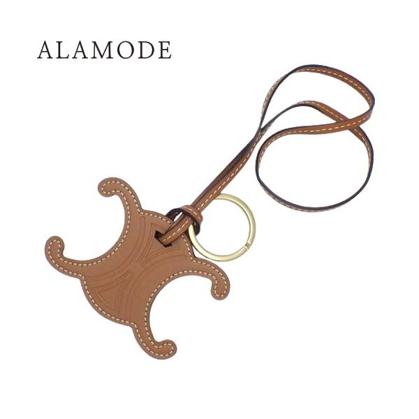 トリオンフ キーリング チャーム / スムースカーフスキン CELINE トリオンフチャーム / スムースカーフスキン - タン | CELINE