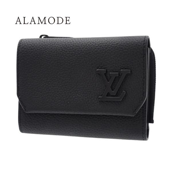 ルイヴィトン アエログラム 三つ折り財布 ブラック トリヨン パイロット LOUIS VUITTON ルイ・ヴィトン アエログラム ポルトフォイユ