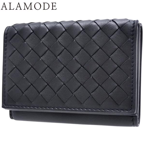 BOTTEGA VENETA(ボッテガ・ヴェネタ) イントレチャート 三つ折り財布 コンパクトウォレット 3つ折り 小物 カーフ ブラック黒 グレー ガンメタル金具 515385 V00B2 8885 ユニセックス 40802161001【中古】【アラモード】 ボッテガ・ヴェネタ イントレチャート 三つ折り財布 ウォレット 3