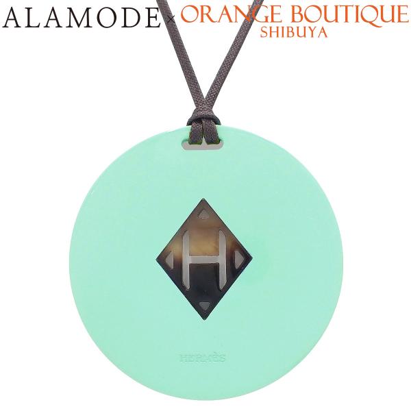 HERMES（エルメス） Hロゴ ペンダント バッファローホーン ネックレス