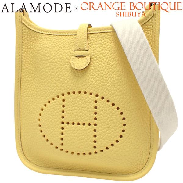 HERMES(エルメス) エブリン アマゾンTPM ジョーヌプッサン/クレ イエロー黄 ホワイト白 トリヨンクレマンス パラジウム金具 シルバー金具 Z刻印 ショルダーバッグ 肩掛け 斜め掛け エヴリン レディース 40802168204【中古】【アラモード】 HERMES（エルメス） エブリン アマゾンTPM ジョーヌプッサン/クレ