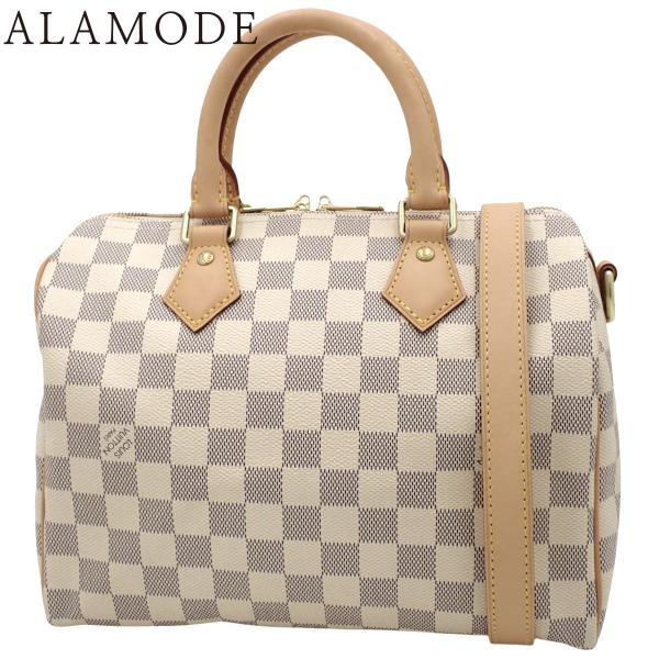 LOUIS VUITTON(ルイ・ヴィトン) ダミエ・アズール スピーディ・バンドリエール 25 ハンドバッグ 2WAY ミニボストン ショルダー 斜め掛け 肩掛け ダミエアズールキャンバス アイボリー ゴールド金具 N40608 レディース 40802168856【中古】【アラモード】 LOUIS VUITTON（ルイ・ヴィトン） ダミエ・アズール スピーディ