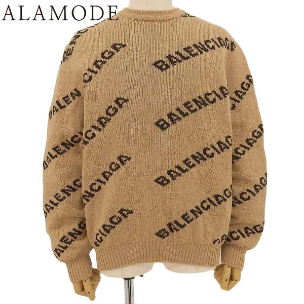 BALENCIAGA(バレンシアガ) ロゴ ニット ニット/セーター 2018年 アパレル ファッション 衣類 XL ウール ベージュ ブラック黒 547831 T1473 メンズ 40802169696【中古】【アラモード】 BALENCIAGA（バレンシアガ） ロゴ ニット セーター アパレル セーター