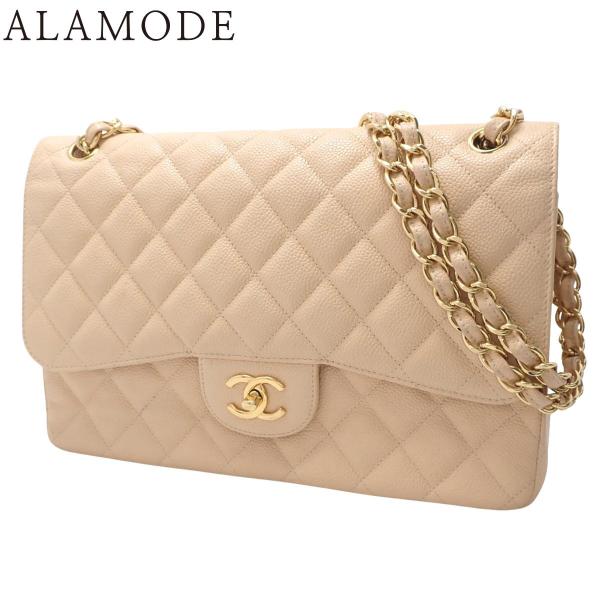 シャネル ココマーク マトラッセ30 ダブルフラップ チェーン ショルダーバッグ キャビアスキン レディース CHANEL 【1-0228724】 CHANEL - シャネル ココマーク マトラッセ30 ダブルフラップ チェーン