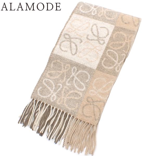 LOEWE（ロエベ） チェッカーボード スカーフ マフラー ウール カシミヤ